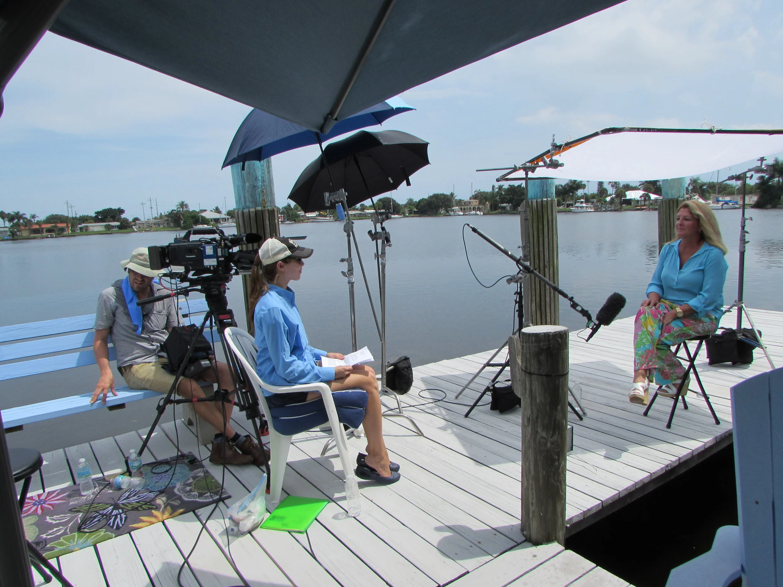 Behind-the-scenes production image from a location shoot